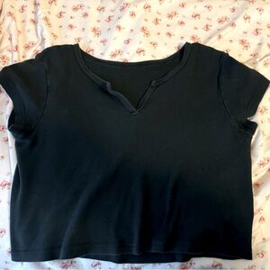 black v neck brandy baby tee